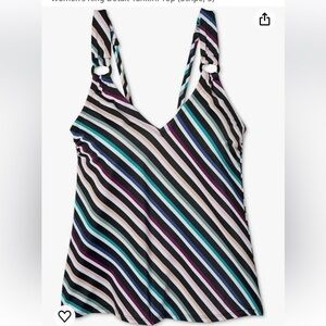 Women's Ring Detail Tankini Top, Kona Sol, NWT|Size 18W